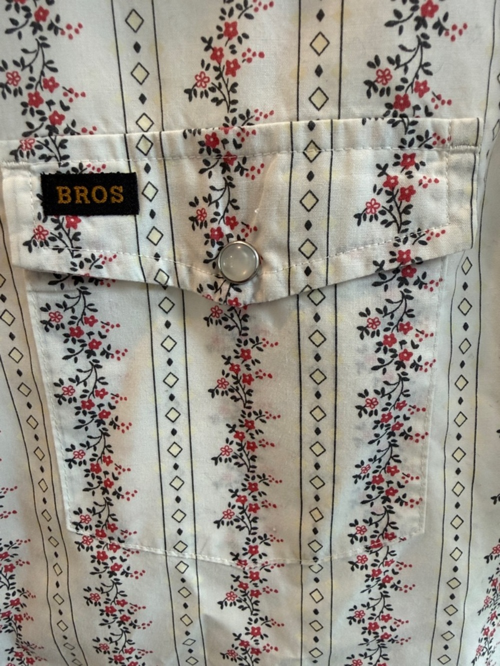 Howler Brothers White Short Sleeve Snaps Pink Floral Stripes Size M Western - Picture 2 of 8